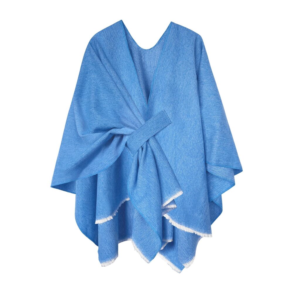2862 Women's Shawl Wraps Open Front Poncho Cape Oversized Scarves(blue) - Picture 2 of 6